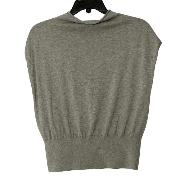 Anthropologie Gray Cap Sleeve Linen Cotton Knit Sweater Top - Small - Picture 3 of 6